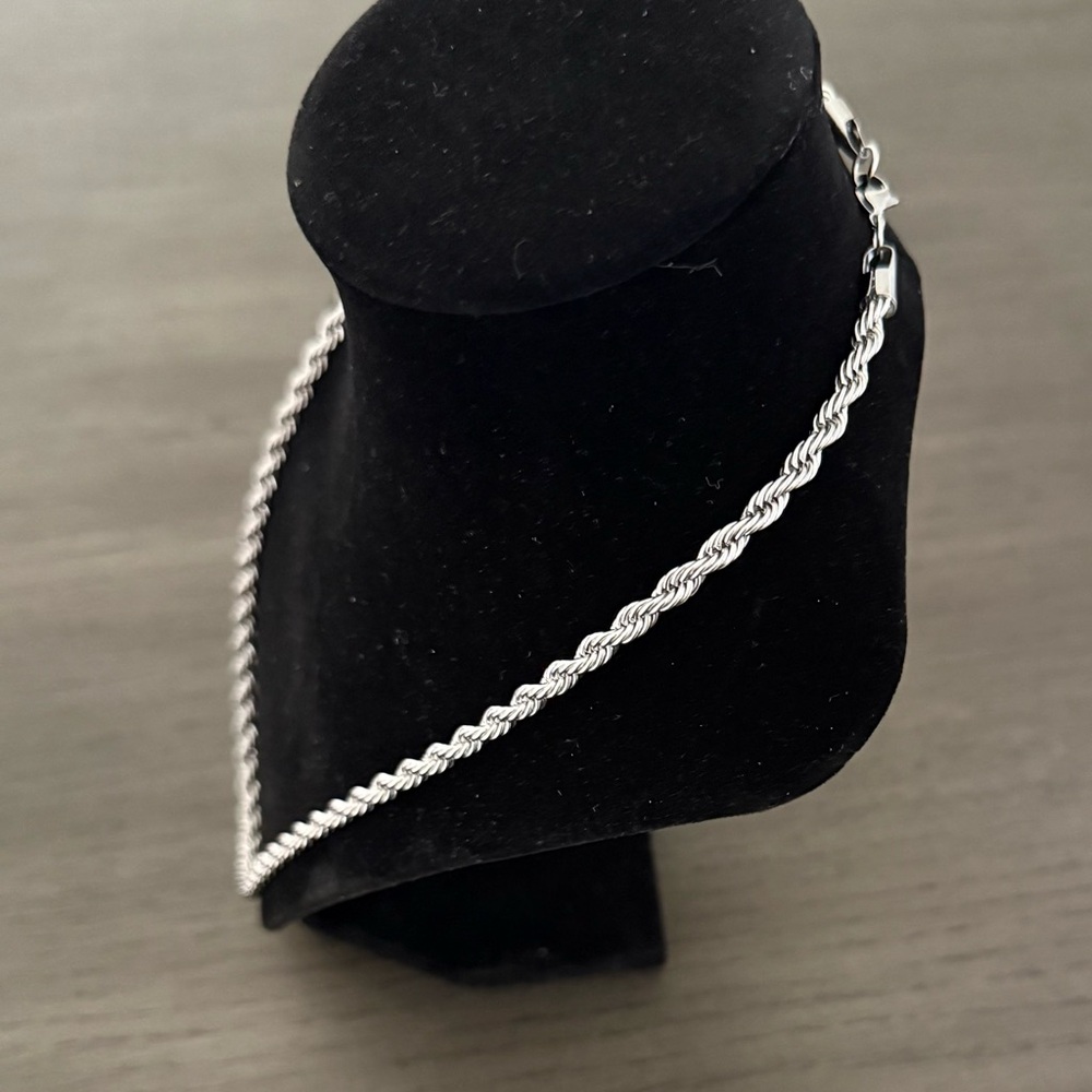 Silver Plated Rope Chain - Picture 8 of 10